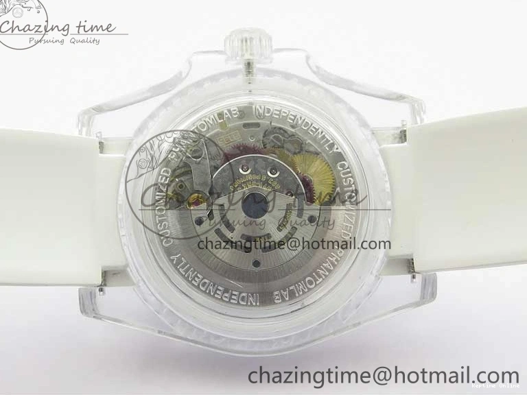 1219 Submariner Phantomlab Transparent KZF Best Edition Blue Fruit Dial on White Rubber Strap VR Classic 2563